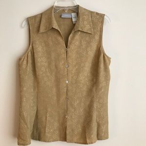 100% pure silk Liz Claiborne Sleeveless Blouse vest